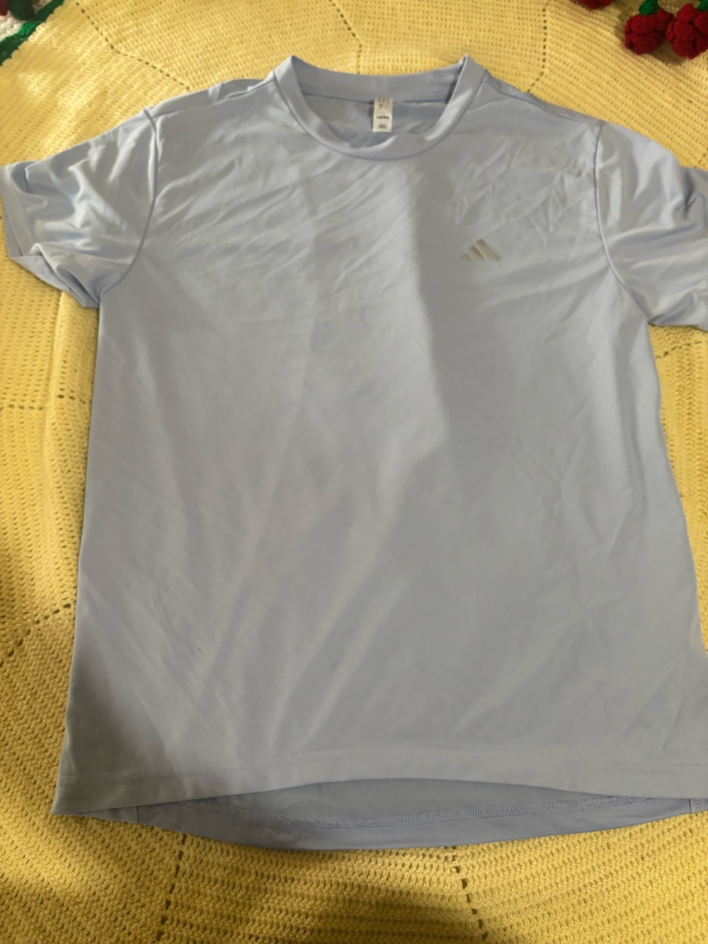 adidas Light Blue Short Sleeve Athletic Tee